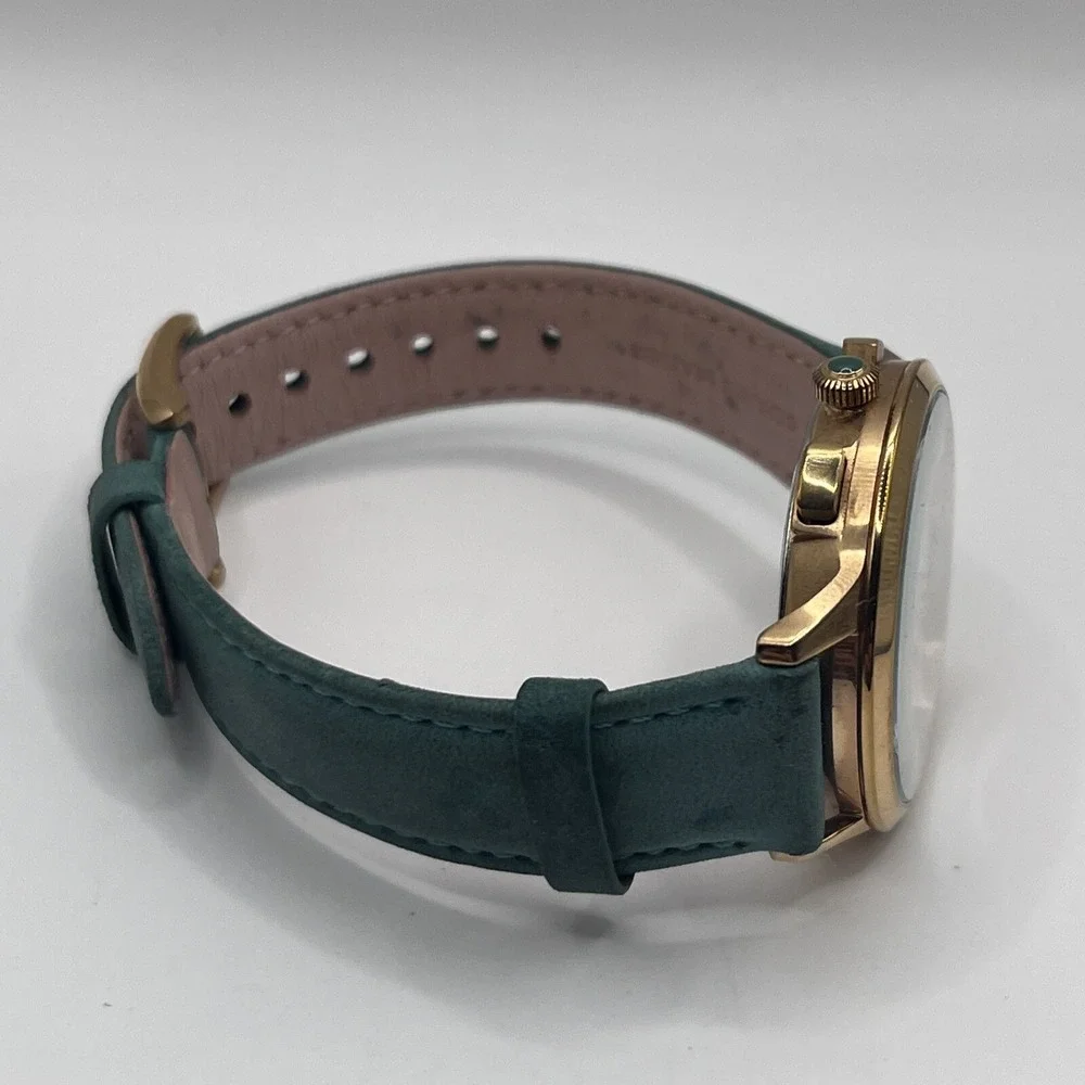 Fossil Abilene Chronograph Teal Leather‎ Strap Watch CH3089- New Battery!
